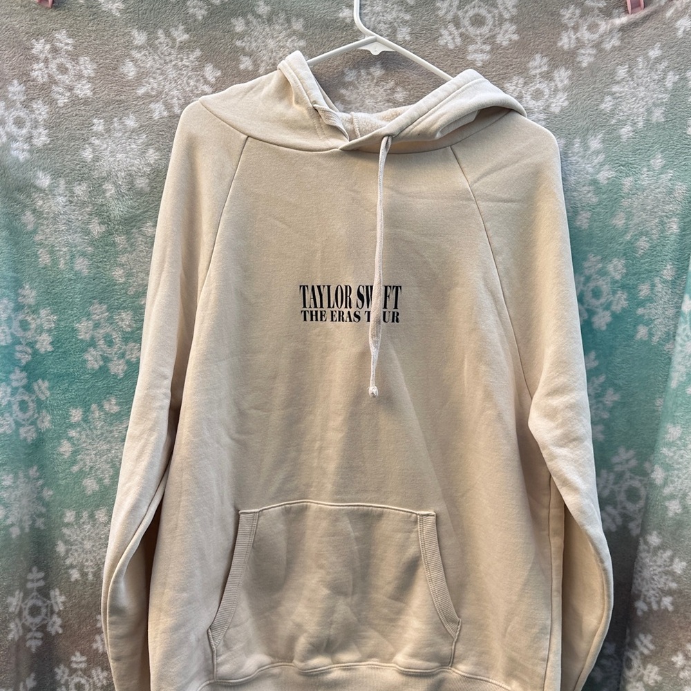 Taylor Swift Cream Crewneck Hoodie with Center Logo